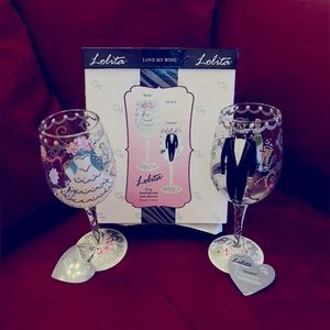 Wine glasses Set of two Bride & Groom